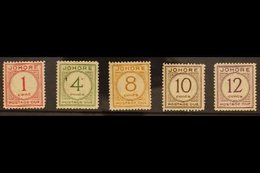 JOHORE  POSTAGE DUE 1938 Complete Set, SG D1/5, Very Fine Mint. (5 Stamps) For More Images, Please Visit Http://www.sand - Autres & Non Classés