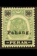 PAHANG  1898 50c Green And Black, Tiger, SG 22, Very Fine Mint. For More Images, Please Visit Http://www.sandafayre.com/ - Sonstige & Ohne Zuordnung