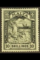 1921  10s Black, St Paul, Wmk Script, SG 104, Very Fine And Fresh Mint. For More Images, Please Visit Http://www.sandafa - Malte (...-1964)