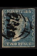 1859  2d Blue "Dardenne", SG 43a, Used With Three Margins. For More Images, Please Visit Http://www.sandafayre.com/itemd - Maurice (...-1967)