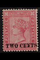 1891  "TWO CENTS" On 17c Rose, SG 119, Fine Mint. For More Images, Please Visit Http://www.sandafayre.com/itemdetails.as - Maurice (...-1967)