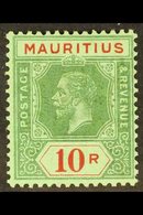 1913  10r Green And Red On Emerald, Olive Back, Geo V, SG 204b, Very Fine Mint. For More Images, Please Visit Http://www - Mauricio (...-1967)