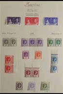 1937-1950 VERY FINE MINT COLLECTION  On Leaves, Includes 1938-49 KGVI Set To 5r With 1r, 2.50r & 5r (this Is NHM) Chalky - Mauricio (...-1967)