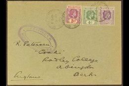 1938-49 VARIETY ON COVER.  1940 (19 Apr) Censored Cover Addressed To England, Bearing 1938-49 4c Dull Green With OPEN "C - Mauritius (...-1967)