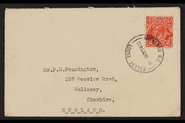 1938  (March) Envelope To England, Bearing Australia 2d Head Tied By Fine "AUCKLAND N.Z. LOOSE LETTER" Cds. For More Ima - Otros & Sin Clasificación