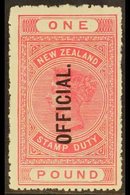OFFICIALS  1913. £1 Rose Carmine (chalk - Surfaced -De La Rue Paper), "Official" Overprinted, SG O84, Fine Mint For More - Other & Unclassified