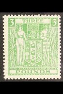 POSTAL FISCAL  1931-35. £3 Green "Arms", SG F164, Fine Mint For More Images, Please Visit Http://www.sandafayre.com/item - Autres & Non Classés