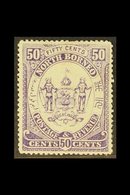 1883  50c. Violet, SG 4, Fine Mint. For More Images, Please Visit Http://www.sandafayre.com/itemdetails.aspx?s=630780 - Borneo Septentrional (...-1963)