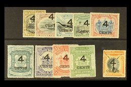 1889  4c On 5c To 4c On $2, SG 112/122, Fine Mint. (10 Stamps) For More Images, Please Visit Http://www.sandafayre.com/i - Borneo Septentrional (...-1963)