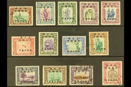 JAPANESE OCCUPATION  1944 Complete Set With Japanese Ovpts, SG J20/32, Small Thin On 1c, Otherwise Fine Used (13 Stamps) - Noord Borneo (...-1963)