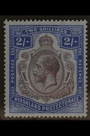 1921-33  2s Purple & Blue/pale Blue, MSCA Wmk "BREAK IN SCROLL" Variety, SG 109a, Very Fine Mint For More Images, Please - Nyassaland (1907-1953)