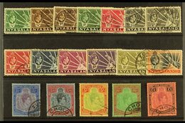 1938-44  Definitives Complete Set, SG 130/43, Fine Used. (18 Stamps) For More Images, Please Visit Http://www.sandafayre - Nyassaland (1907-1953)