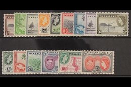 1953-54  Complete Definitive Set, SG 173/187, Fine Never Hinged Mint. (15 Stamps) For More Images, Please Visit Http://w - Nyassaland (1907-1953)