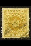 ANGOLA  1875-77 20r Bistre (Plate 1) Perf 13½, SG 18, Used With Small Thins & ISPP Photo Certificate. Elusive Stamp For  - Andere & Zonder Classificatie