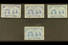 1910  2½d Ultramarine, 4 Different "Double Heads", SG 131 - 133, Fine To Very Fine Mint. (4 Stamps) For More Images, Ple - Otros & Sin Clasificación