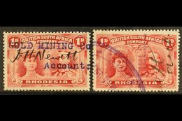 GOLD MINING  1910-13 1d Carmine Double Heads, Fiscally Used Circa 1912, With "Gold Mining Co" And "Goldfields" Overprint - Otros & Sin Clasificación