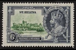 1935  6d Green And Indigo Silver Jubilee, Diagonal Line By Turret, SG 126f, Very Fine Mint. For More Images, Please Visi - St. Helena