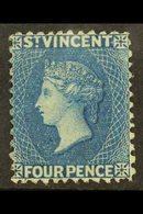 1862-68  (no Wmk) 4d Deep Blue, SG 6, Fine Mint. Fresh And Attractive! For More Images, Please Visit Http://www.sandafay - St.Vincent (...-1979)