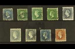 1862-69  Used Range, Includes 1862-68 4d Deep Blue, 6d Deep Greens (3), 1s Greys (3), 1969 1s Indigo & 1s Brown, Couple  - St.Vincent (...-1979)