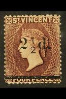 1890  2½d On 4d Chocolate, SG 54, Mint, Only The Slightest Trace Of Fraction Bar Visible. For More Images, Please Visit  - St.Vincent (...-1979)