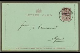 1916  One Penny Dull Claret On Blue (note Along Bottom 94mm Long) LETTER CARD, H&G 1a, Very Fine With Unstuck Margins, A - Samoa (Staat)