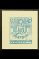 1935 PICTORIAL DEFINITIVE ESSAY  Collins Essay For The ½d Value In Pale Blue On Thick White Paper, The "Samoan Girl And  - Samoa