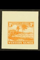 1935 PICTORIAL DEFINITIVE ESSAY  Collins Essay For The 1d Value In Orange On Thick White Paper, The "Apia" Design (but N - Samoa