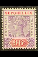 1890-92  96c Mauve & Carmine, SG 8, Very Fine Mint For More Images, Please Visit Http://www.sandafayre.com/itemdetails.a - Seychellen (...-1976)