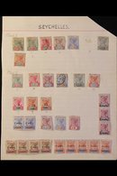 1892-1946 OLD MOSTLY MINT COLLECTION  On Leaves, Includes 1890-92 Die I Most Vals To 16c Mint, & Die II Set Mint, 1893 S - Seychellen (...-1976)