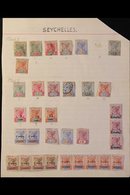 1892-1946 OLD MOSTLY MINT COLLECTION  On Leaves, Includes 1890-92 Die I Most Vals To 16c Mint, & Die II Set Mint, 1893 S - Seychelles (...-1976)