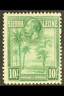 1932  10s Green "Palms And Cola Tree", SG 166, Fine Mint. For More Images, Please Visit Http://www.sandafayre.com/itemde - Sierra Leona (...-1960)