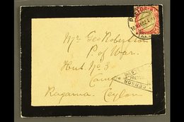 BOER WAR  1902 (10 May) Mourning Envelope Addressed To Prisoner Of War At Ragama Camp, Ceylon, Bearing Transvaal 1d KEVI - Non Classificati