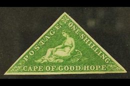 CAPE OF GOOD HOPE  1855-63 1s Bright Yellow Green, SG 8, Superb Unused (regummed) Example With 3 Neat Margins And Specta - Non Classificati