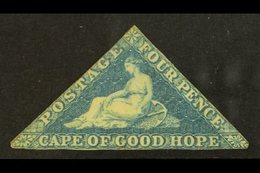 CAPE OF GOOD HOPE  1855-63 4d Blue, SG 6a, Unused With Small/touching Margins, Cat £1000. For More Images, Please Visit  - Sin Clasificación