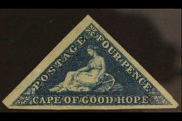 CAPE OF GOOD HOPE  1855 4d Deep Blue, SG 6a, Fine Unused, No Gum, Great Colour, Three Large To Huge Margins, Cat.£1100.  - Non Classés