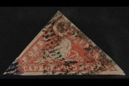 CAPE OF GOOD HOPE  1861 1d Carmine "Wood-block" Issue, SG 13a, Good Used, Point Added At Lower Left, Otherwise Nice Clea - Unclassified