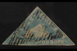 CAPE OF GOOD HOPE  1861 4d Pale Bright Blue "Wood-block" Issue, SG 14b, Good To Fine Used, Three Margins, Accompanied By - Unclassified