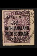 MAFEKING SIEGE  1900 3d On 1d Lilac, Bechuanaland Protectorate Stamp, SG 7, Tied To A Small Piece. Very Fine Used. For M - Ohne Zuordnung