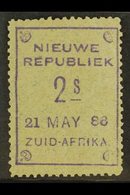 NEW REPUBLIC  1886-87 2s Violet On Blue Granite Paper Without Arms, SG 35, Dated 21st May 1886. Very Fine Mint With RPS  - Non Classificati