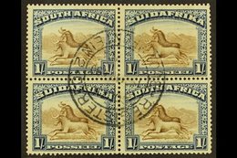 1927-30  1s Brown& Deep Blue, Perf.14, BLOCK OF 4, SG 36, Superb Used With Central C.d.s., Ink Marks On Reverse, But Do  - Ohne Zuordnung