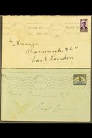 1941-1944 VARIETIES ON COVERS.  1941-48 1½d Blue-green & Yellow-buff GOLD BLOB ON HEADGEAR (SG 87b) And Two Examples Of  - Non Classés