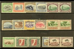 1931  Pictorial Definitives Set Complete With 3d And 10d Air Mails, SG 74/87, Fine Mint Horizontal Pairs. (14 Pairs) For - Südwestafrika (1923-1990)