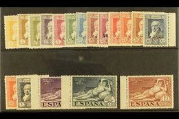 1930  Goya Centenary Complete Postage And Express Set Overprinted "C.U.P.P.", Edifil 499H/516H, Never Hinged Mint Margin - Sonstige & Ohne Zuordnung