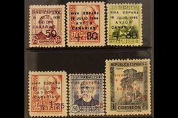 CANARY ISLANDS  1937 (5th May) Surcharged Complete Set, SG 20/25, Very Fine Mint. (6 Stamps) For More Images, Please Vis - Otros & Sin Clasificación