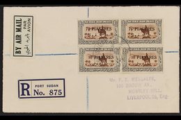 1935  7½pi On 4pi & 10pi On 4pi PAIRS Used On Registered, Airmail Cover, SG 72/3, Neatly Cancelled With 1936 PORT SUDAN  - Soudan (...-1951)