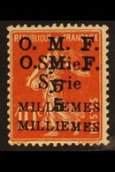 1920  5m On 10c Red O.M.F. Surcharge, Variety "Surcharge Double", SG 28a, Very Fine Mint. For More Images, Please Visit  - Syrie