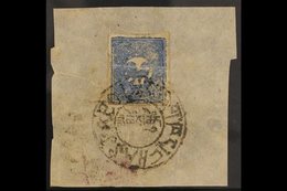 1932  1/3t Grey Blue,  Shiny Enamel Paint, SG 2B, Fine Used On Native Paper Fragment With  LHASSA Cancel. For More Image - Tíbet