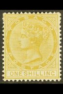 1880  1s Yellow-ochre, Watermark Crown CC, SG 12, Fine Mint. For More Images, Please Visit Http://www.sandafayre.com/ite - Trindad & Tobago (...-1961)