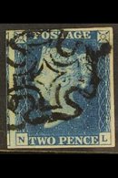 1840  2d Deep Blue 'NL' Plate 2, SG 4, Used With 4 Good / Huge Margins (portion Of Adjoining Stamp At Left), Cancelled B - Otros & Sin Clasificación