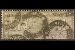 1884  £1 Brown - Lilac, Wmk Crowns, SG 185, Used With Washed Colour. Cat £3000 For More Images, Please Visit Http://www. - Altri & Non Classificati